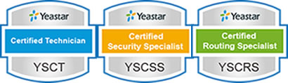 Yeastar Certified Specialist YSCT Security Specialist YSCSS Routing Specilist YSCRS