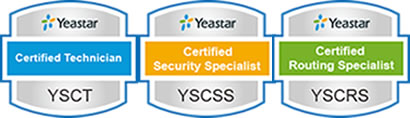 Yeastar Certified Specialist YSCT Security Specialist YSCSS Routing Specilist YSCRS